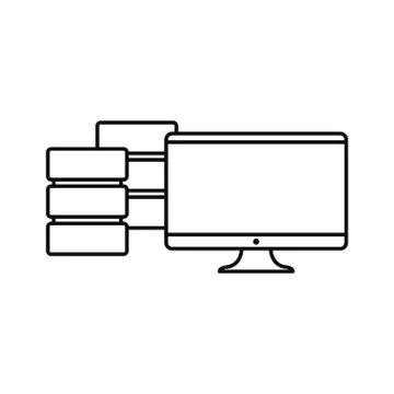 Computer database server on white background Stock Illustration