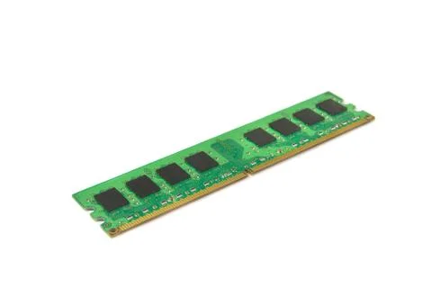 Computer DDR RAM memory module isolated on white background Stock Photos