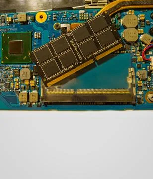 Computer DDR RAM module memory, random access memory onboard. Computer detail Stock-Fotos