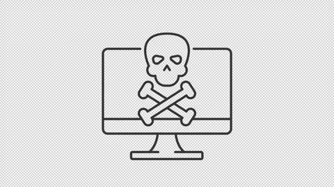 Computer death line animation Stock Footage 303137998