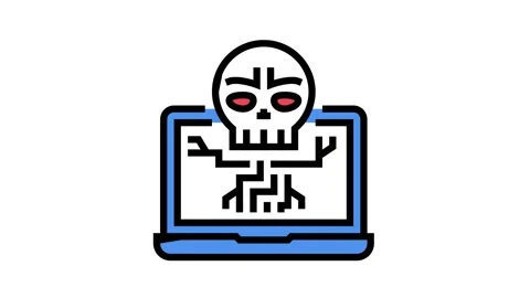 Computer death programm color icon animation Vidéo 157270592