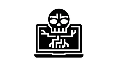 Computer death programm glyph icon animation Video stock 157273313
