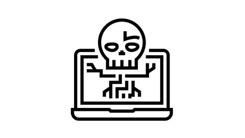 Computer death programm line icon animation Vidéo 157271988