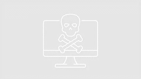 Computer death white line animation Stock Footage 303144555