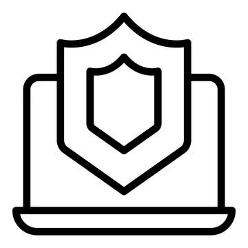 Computer defence icon outline vector. Safe shielda Stock-Illustration