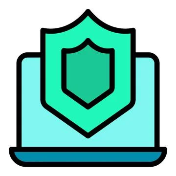 Computer defence icon vector flat イラスト素材