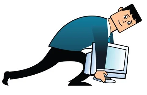 Computer dependency Illustrazione stock