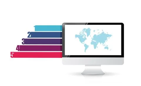 Computer design business graph banners template illustration design Stock Illustration