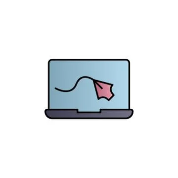 Computer, design color gradient vector icon Stock Illustration