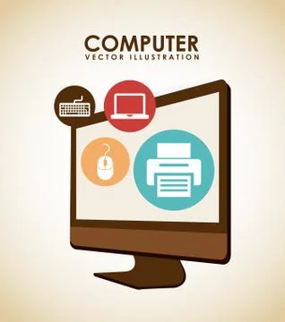 Computer design over background vector illustration Illustrazione stock