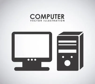 Computer design over gray background vector illustration Stock Illustration