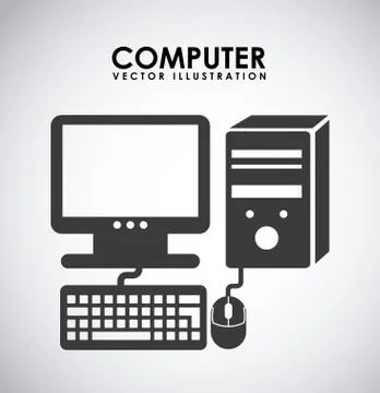Computer design over gray background vector illustration Stock Illustration