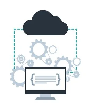 Computer design over white background vector illustration Illustrazione stock