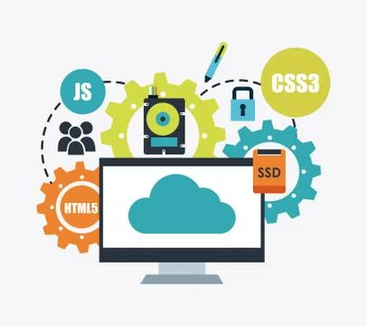 Computer design over white background vector illustration Stockillustratie
