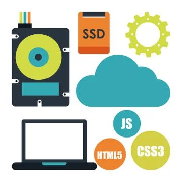 Computer design over white background vector illustration Stock Illustration