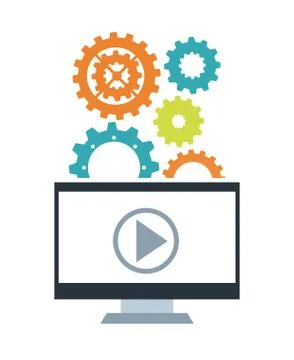Computer design over white background vector illustration Stockillustratie