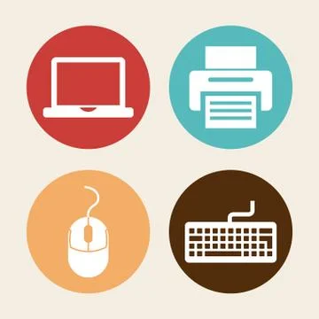 Computer design over white background vector illustration Stock Illustration