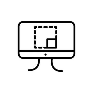 Computer design plan architecture icon line style Stock Illustration
