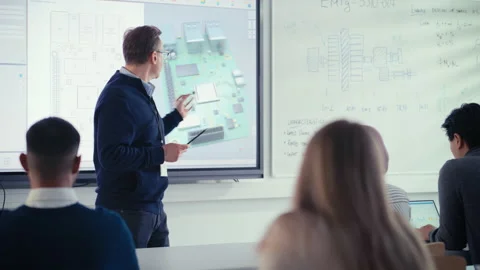 Computer Design Students Listen Teacher Stock Footage 187577881