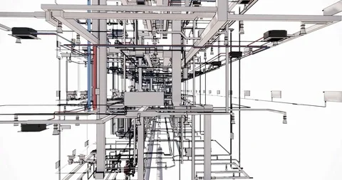 Computer design of utilities at BIM technology 库存影片 116785802