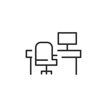 Computer Desk Icon Stock Illustration