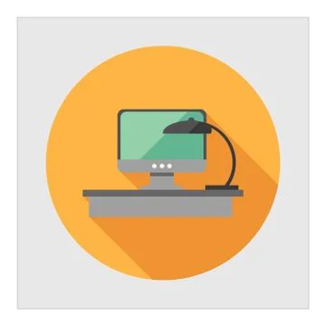 Computer desk 스톡 일러스트