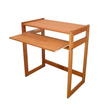 Computer desk isolated over white Stock Illustration