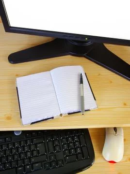 Computer desk Stock Photos
