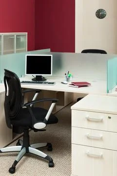 Computer on a desk Stock Photos