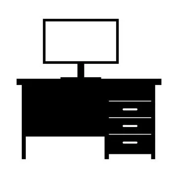 Computer desk simple icon Stock-Illustration