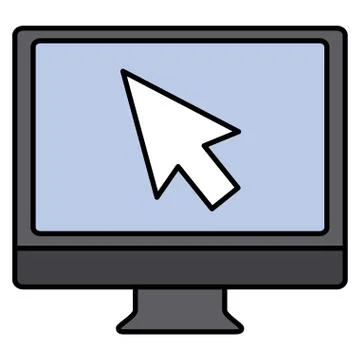 Computer desktop with arrow cursor pointer Illustrazione stock