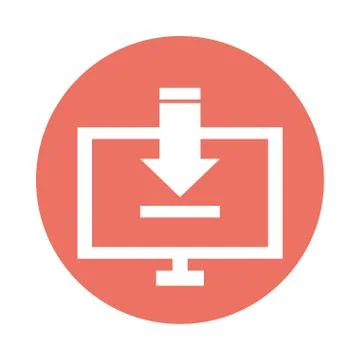 Computer desktop with arrow download イラスト素材