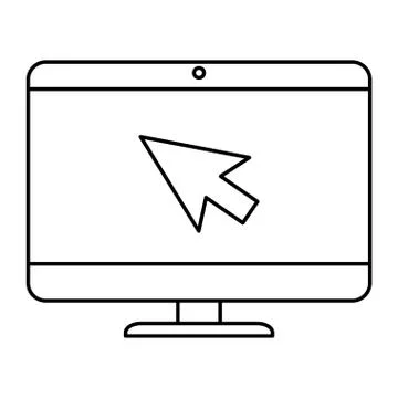 Computer desktop with arrow mouse Illustrazione stock