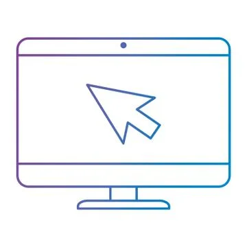 Computer desktop with arrow mouse Stock Illustration