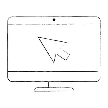 Computer desktop with arrow mouse 스톡 일러스트