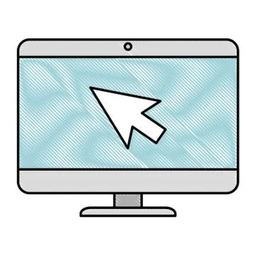 Computer desktop with arrow mouse 스톡 일러스트