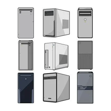 Computer desktop cases providing hardware technology concepts Stock-Illustration