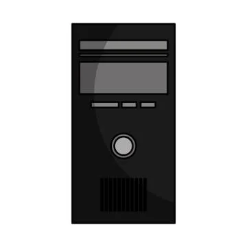 Computer desktop cpu isolated icon Stock Illustration