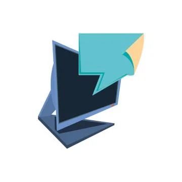 Computer desktop with delivery app Illustrazione stock