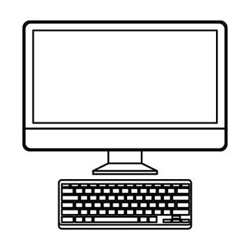 Computer desktop device isolated icon Illustrazione stock