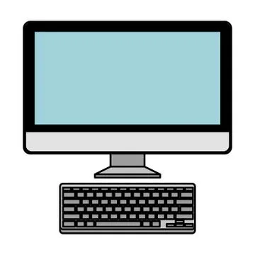Computer desktop device isolated icon Illustrazione stock