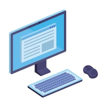 Computer desktop device isolated icon Illustrazione stock