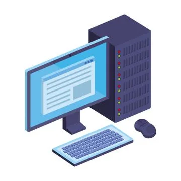 Computer desktop device isolated icon Stock Illustration