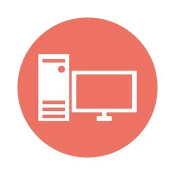 Computer desktop device isolated icon Illustrazione stock