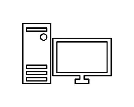Computer desktop device isolated icon Illustrazione stock