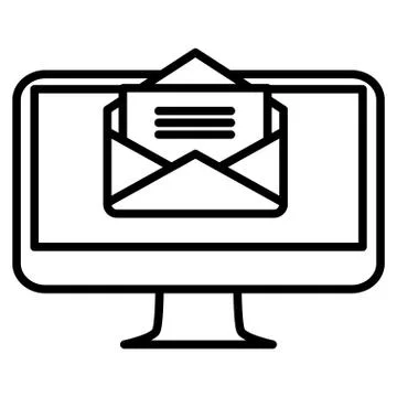 Computer desktop with envelope email Illustrazione stock