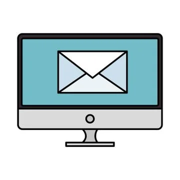 Computer desktop with envelope Illustrazione stock