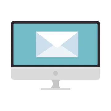 Computer desktop with envelope Illustrazione stock