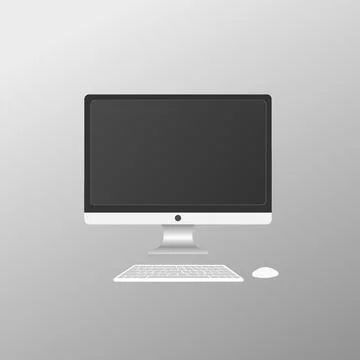 Computer desktop flat vector Stock Illustration