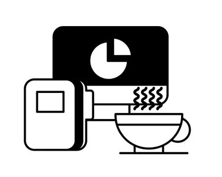 Computer desktop with folder and coffee 스톡 일러스트